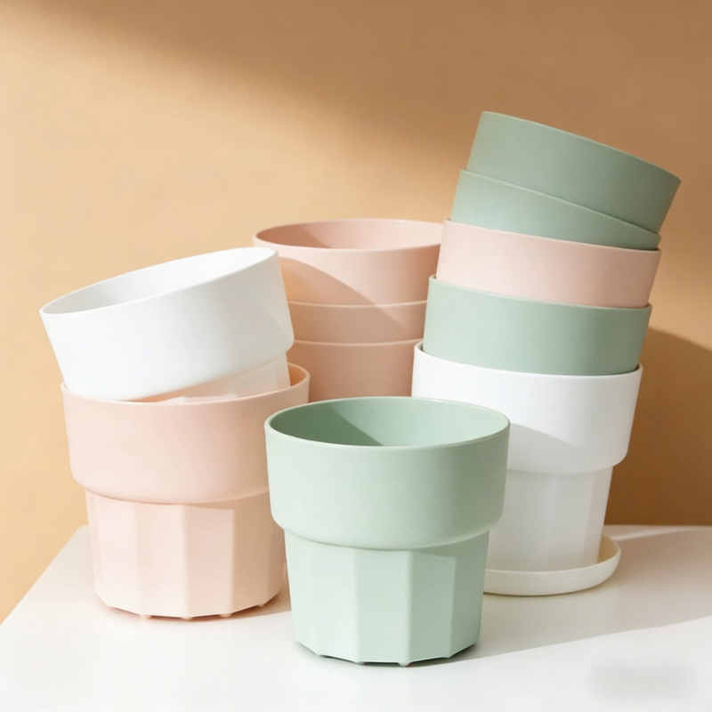 Aloe Vera Pot - 厚みのある耐衝撃性プラスチック樹脂製植木鉢 北欧スタイル デスクトップ グリーンラディッシュ 多肉植物専用 小型ミニ鉢植え