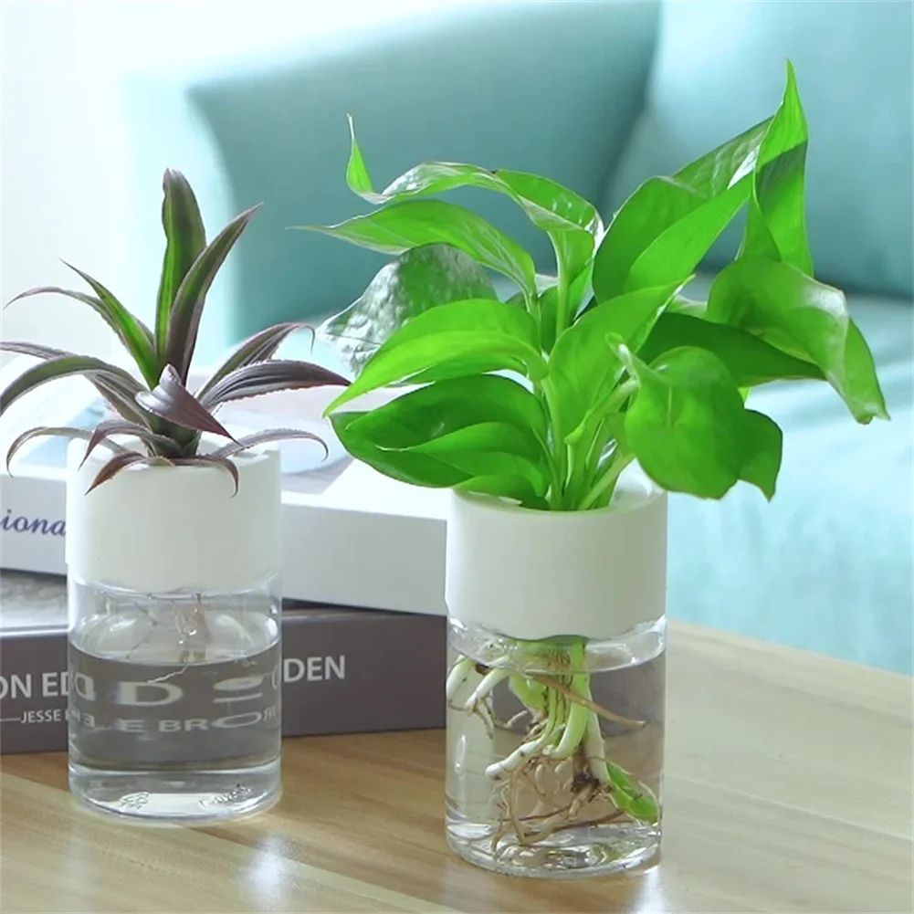 Aloe Vera Pot - ミニ水耕栽培フラワーポット透明土なし植木鉢家の装飾模造ガラスグリーン植木鉢デスクトップ窓用