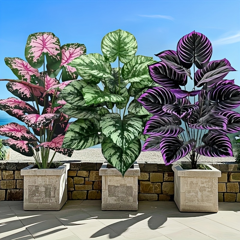 Monstera Adansonii - 3 個 60 センチメートル大型人工緑の植物セット庭の装飾 36 葉模擬盆栽鉢植え装飾ホームルームパーティー結婚式