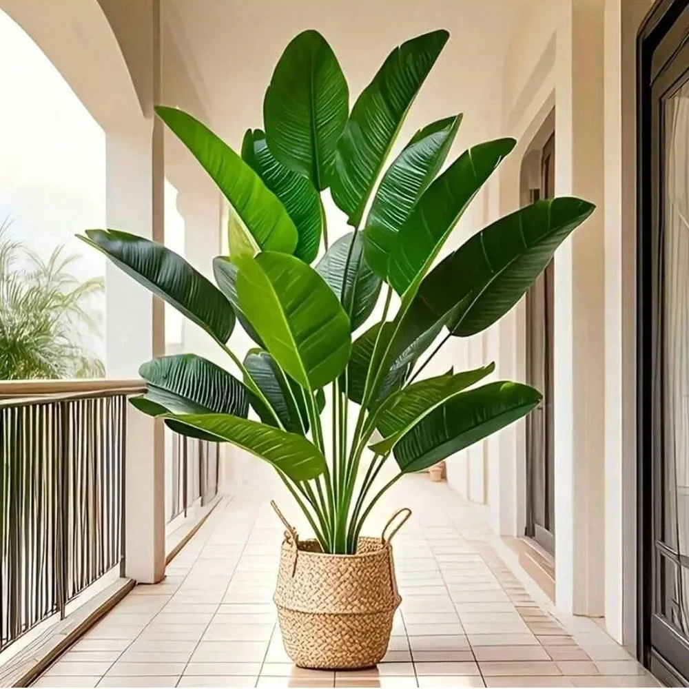 Monstera Adansonii - 1個18枚の葉の人工植物、大きな熱帯ヤシの木、偽のバナナの葉、リアルタッチ、ホームガーデンパーティーの装飾2025