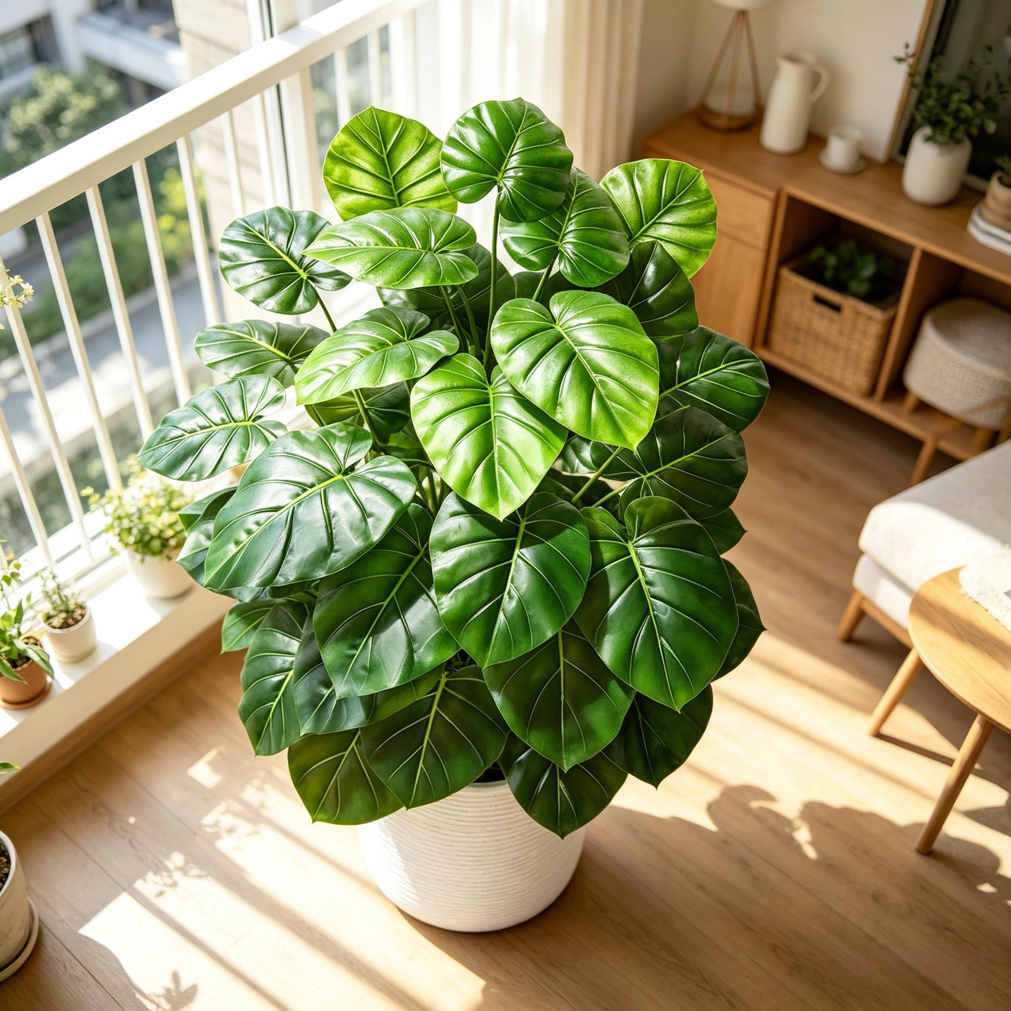 60～105cmのリアルな人工ヤシの木、鮮やかな緑のフェイク - Monstera Adansonii のレビューと価格