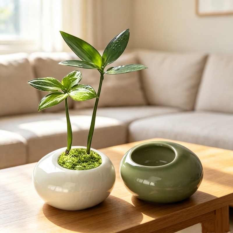 ミニアイス クラック グレイズド プラントポット クリエイテ - Echeveria Succulent のレビューと価格