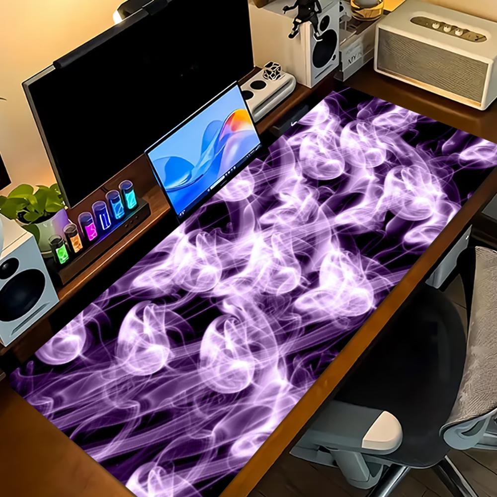 パープルスモーク抽象パターン大型ゲーミングマウスパッドノンス - Tradescantia Purple のレビューと価格