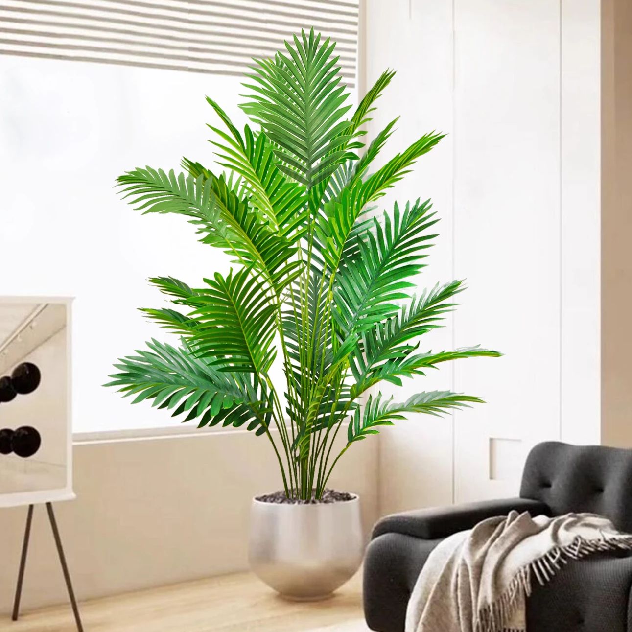 52-125 センチメートル/49.2 インチ人工ヤシの木熱 - Monstera Adansonii のレビューと価格