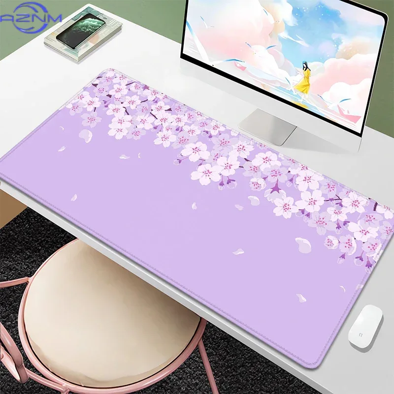 パープルブロッサムデスクマット かわいいパステルパープル ラ - Tradescantia Purple のレビューと価格
