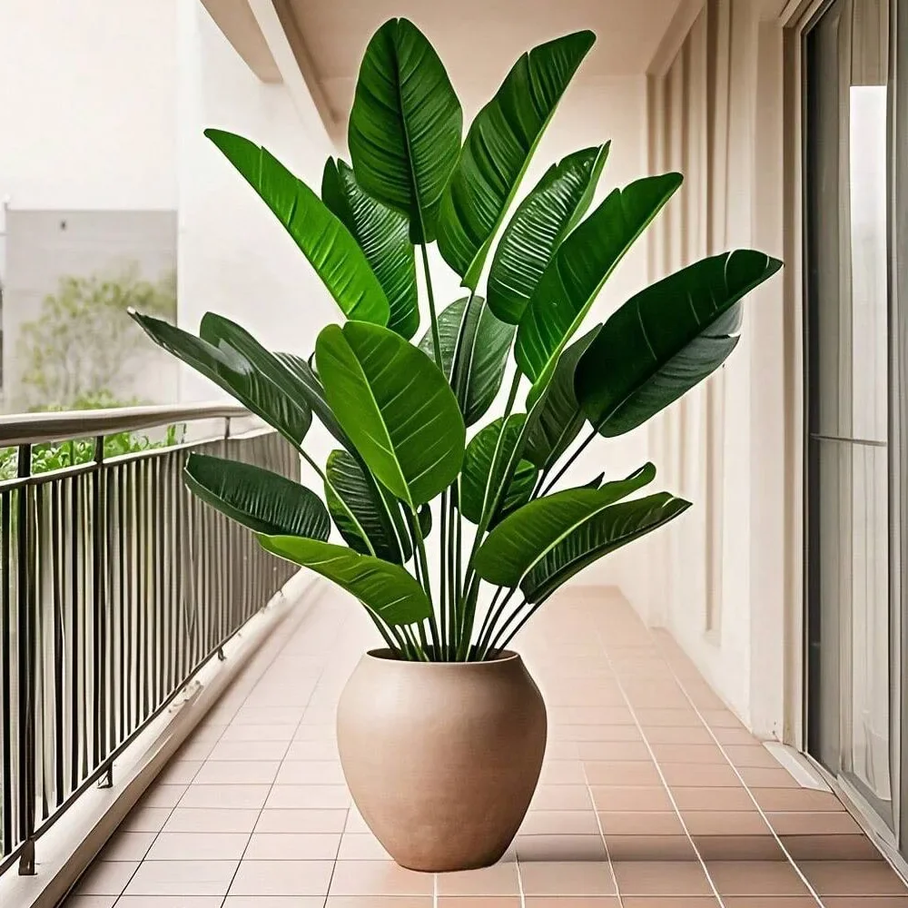 1個18枚の葉の人工植物、大きな熱帯ヤシの木、偽のバナナの葉 - Monstera Adansonii のレビューと価格