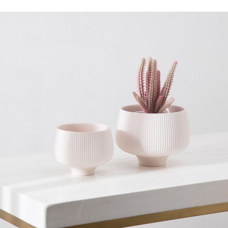 マルチカラーストライプセラミック花瓶鉢植え植木鉢装飾花瓶デス - Aloe Vera Pot のレビューと価格