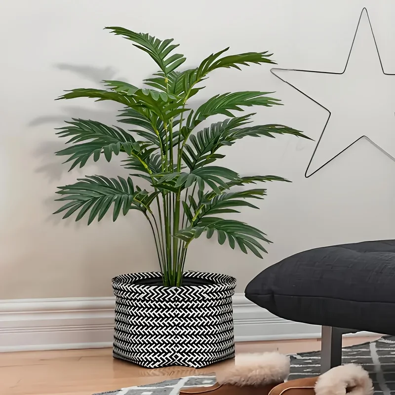 2 個グリーン 24 葉人工ヤシ植物とモンステラプラスチック - Monstera Adansonii のレビューと価格