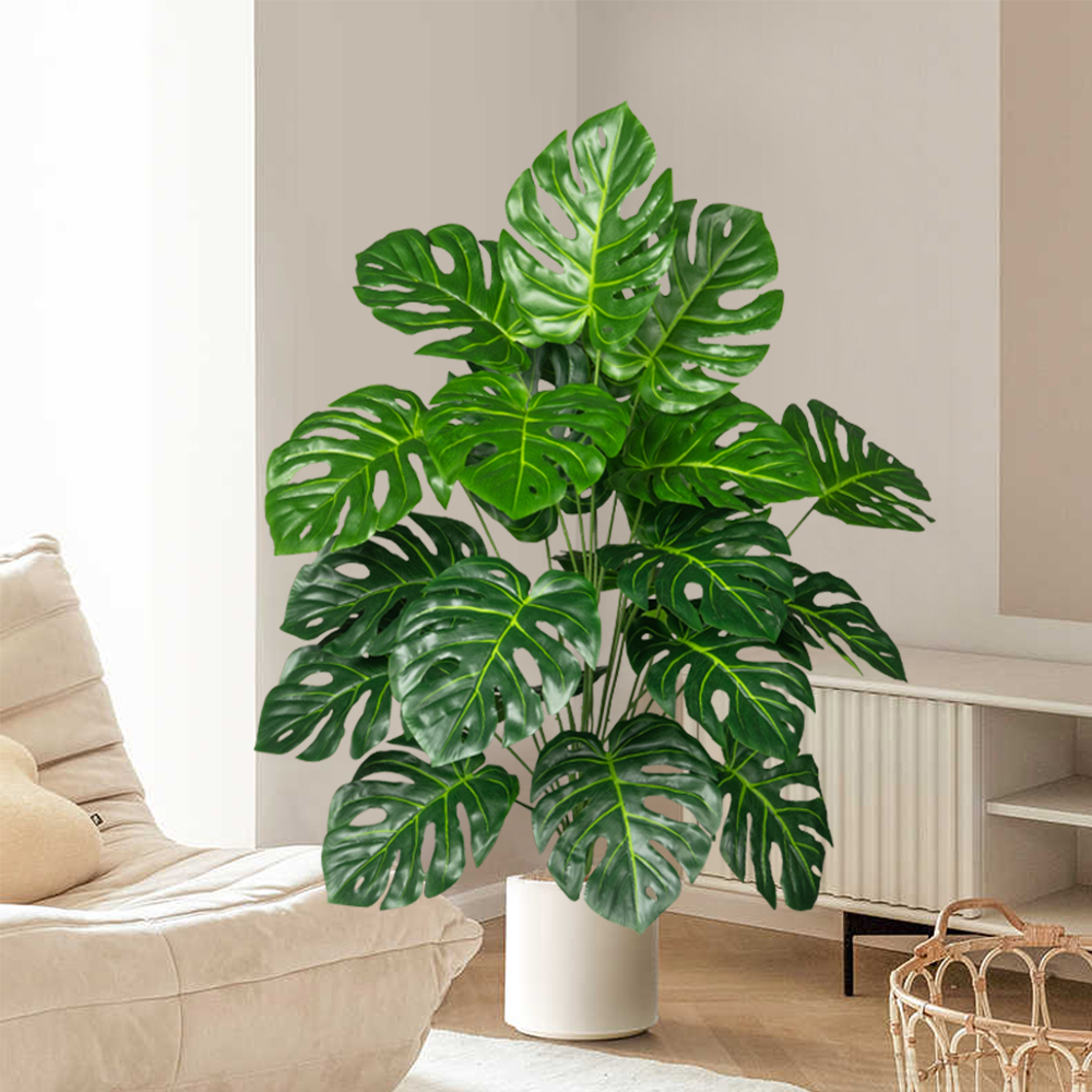 70-100 センチメートル人工モンステラツリー偽ヤシの植物 - Monstera Adansonii のレビューと価格