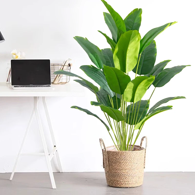 1個 人工観葉植物 大型 熱帯ヤシの木 フェイクバナナの葉  - Monstera Adansonii のレビューと価格