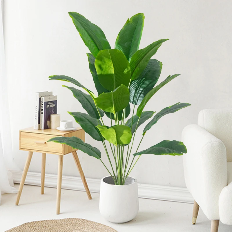 1個 人工観葉植物 大型 熱帯ヤシの木 フェイクバナナの葉  - Monstera Adansonii のレビューと価格