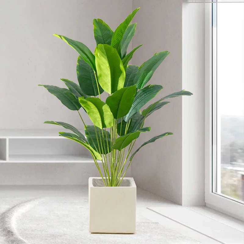 1個 人工観葉植物 大型 熱帯ヤシの木 フェイクバナナの葉  - Monstera Adansonii のレビューと価格