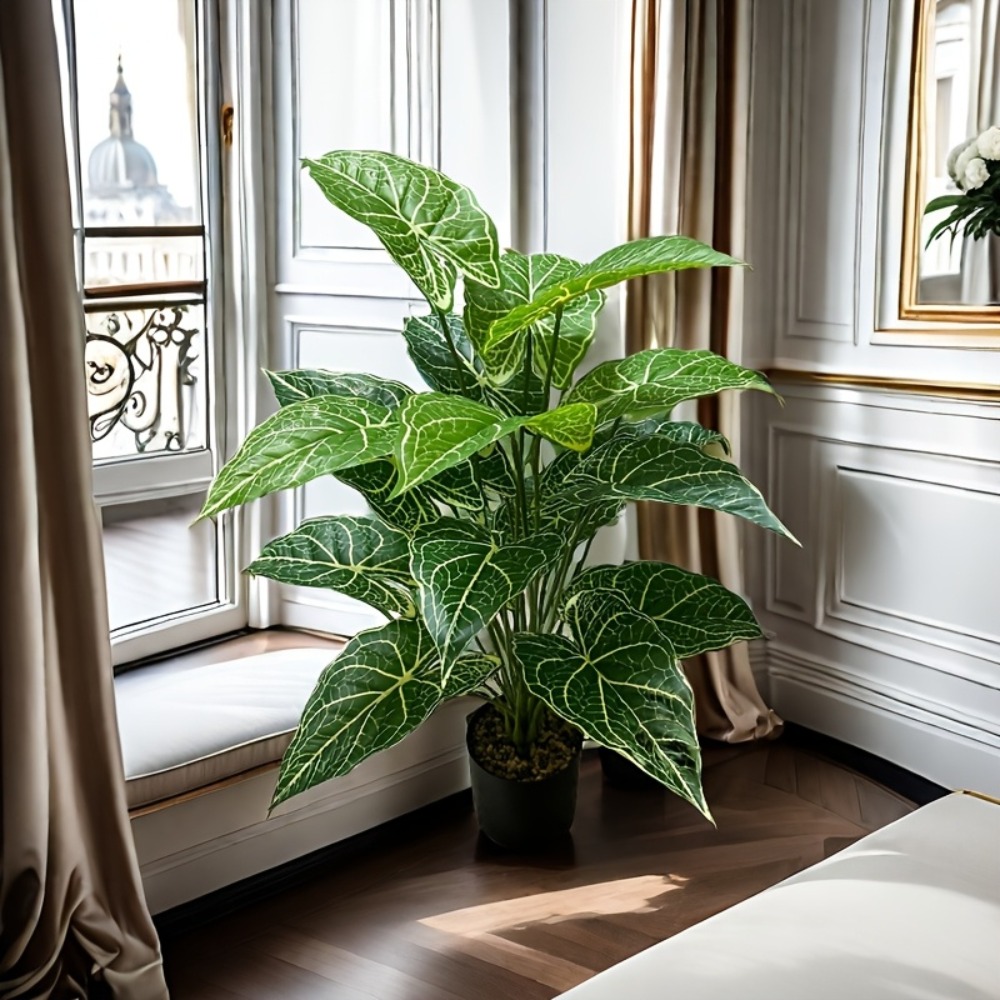1PC 24枚入り 人工グリーンフェアリータロ葉 モンステラ - Monstera Adansonii のレビューと価格